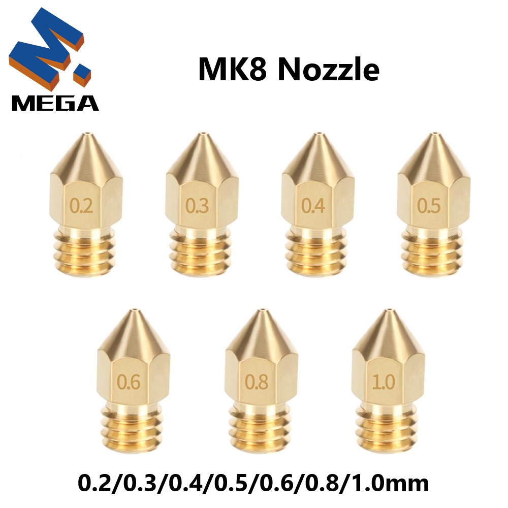 MK8 Brass Nozzle 0.2/0.3/0.35/ - đánh giá và giá 3D Printing Ender