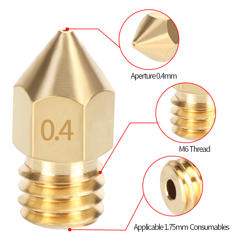 MK8 Brass Nozzle 0.2/0.3/0.35/ - đánh giá và giá 3D Printing Ender