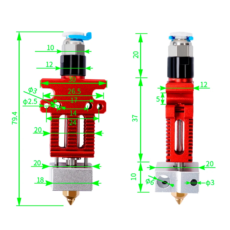 3D Printer Parts CR6 SE J-head - đánh giá và giá 3D Printing Ender